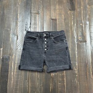 The Denim Forum Black The Yoko High Rise Shorts